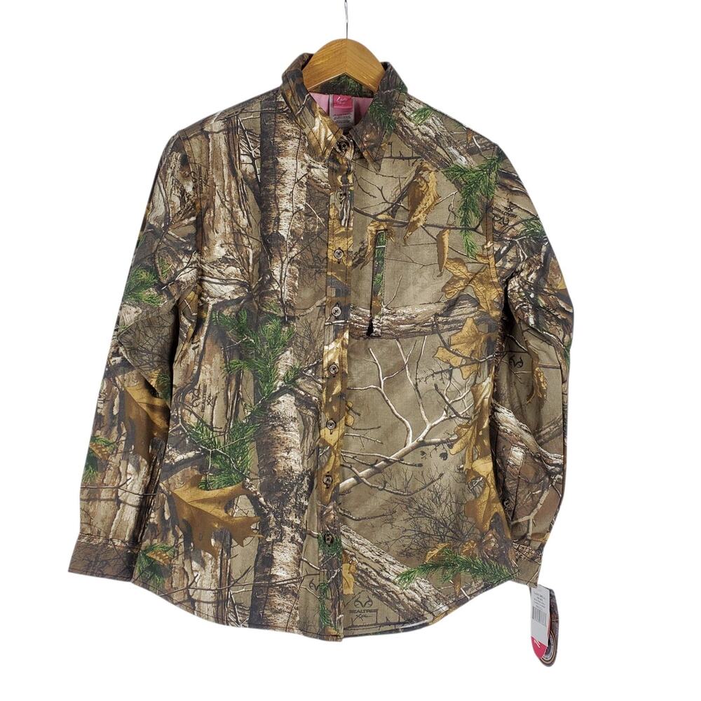 NEW Lady Bell Realtree Camouflage Long Sleeve Shirt Womens S Button Up Xtra